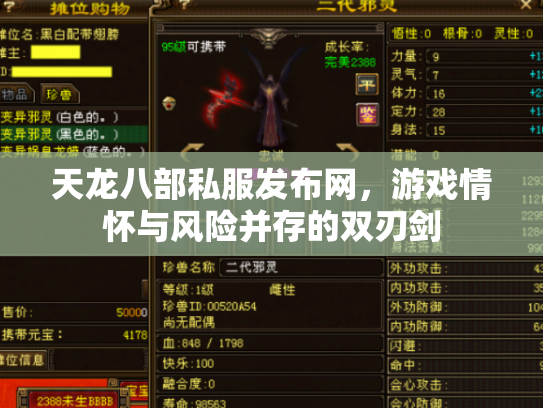 天龙八部私服发布网，游戏情怀与风险并存的双刃剑
