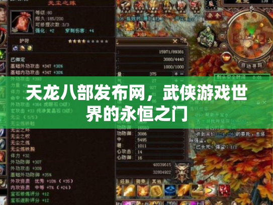 天龙八部发布网，武侠游戏世界的永恒之门