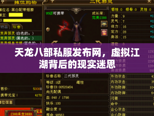 天龙八部私服发布网，虚拟江湖背后的现实迷思