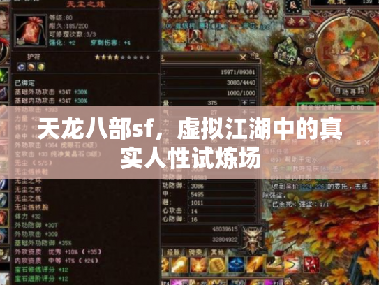 天龙八部sf，虚拟江湖中的真实人性试炼场