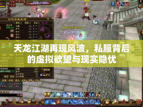 天龙江湖再现风波，私服背后的虚拟欲望与现实隐忧