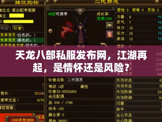 天龙八部私服发布网，江湖再起，是情怀还是风险？
