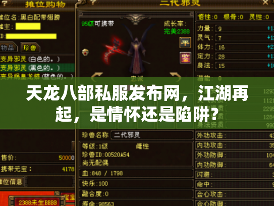 天龙八部私服发布网，江湖再起，是情怀还是陷阱？