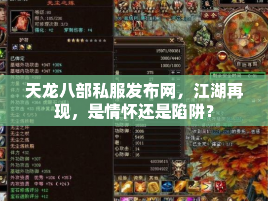 天龙八部私服发布网，江湖再现，是情怀还是陷阱？