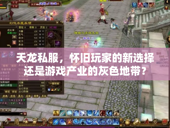 天龙私服，怀旧玩家的新选择还是游戏产业的灰色地带？