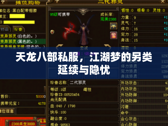 天龙八部私服，江湖梦的另类延续与隐忧
