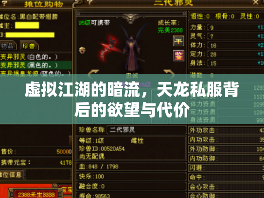 虚拟江湖的暗流，天龙私服背后的欲望与代价