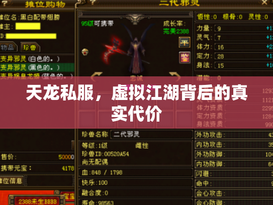 天龙私服，虚拟江湖背后的真实代价