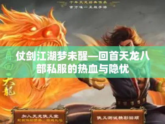 仗剑江湖梦未醒—回首天龙八部私服的热血与隐忧