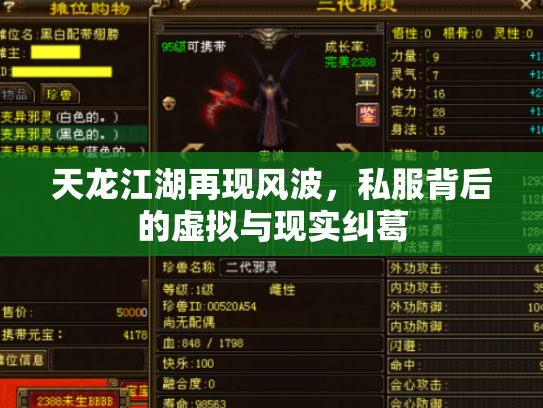 天龙江湖再现风波，私服背后的虚拟与现实纠葛