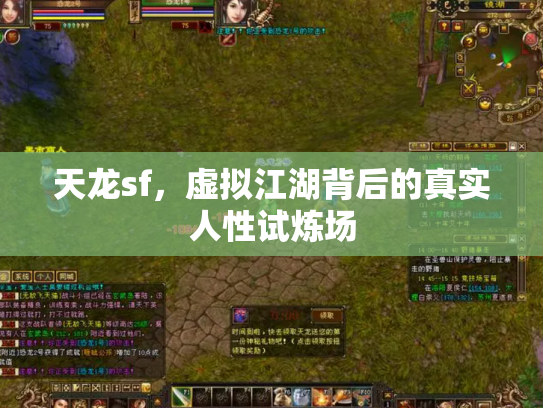 天龙sf，虚拟江湖背后的真实人性试炼场