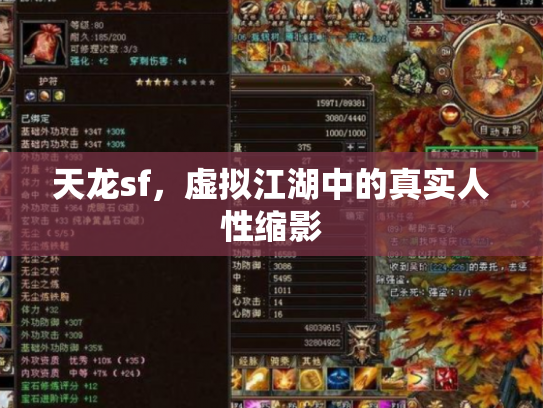 天龙sf，虚拟江湖中的真实人性缩影