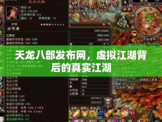 天龙八部发布网，虚拟江湖背后的真实江湖