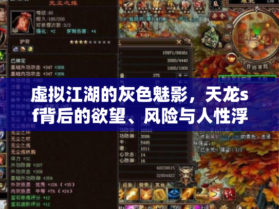 虚拟江湖的灰色魅影，天龙sf背后的欲望、风险与人性浮世绘