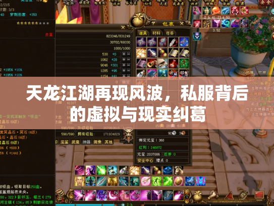 天龙江湖再现风波，私服背后的虚拟与现实纠葛