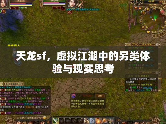 天龙sf，虚拟江湖中的另类体验与现实思考