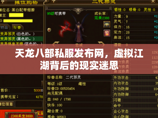 天龙八部私服发布网，虚拟江湖背后的现实迷思
