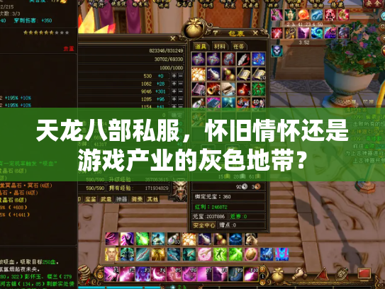 天龙八部私服，怀旧情怀还是游戏产业的灰色地带？