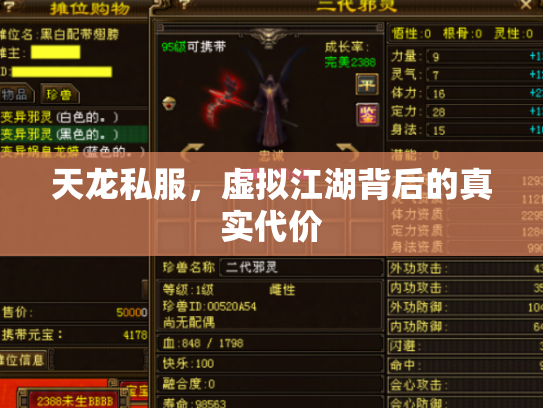 天龙私服，虚拟江湖背后的真实代价