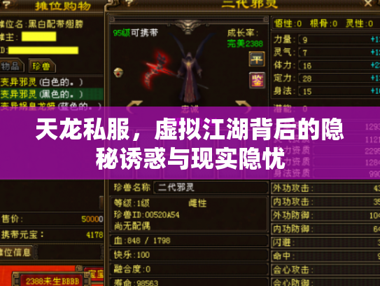 天龙私服，虚拟江湖背后的隐秘诱惑与现实隐忧