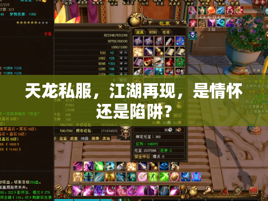 天龙私服，江湖再现，是情怀还是陷阱？