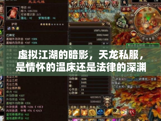 虚拟江湖的暗影，天龙私服，是情怀的温床还是法律的深渊？