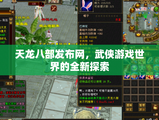 天龙八部发布网，武侠游戏世界的全新探索