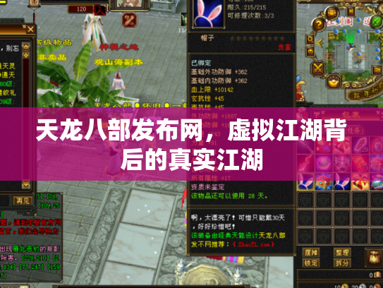 天龙八部发布网，虚拟江湖背后的真实江湖