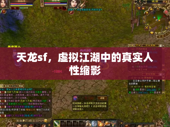 天龙sf，虚拟江湖中的真实人性缩影
