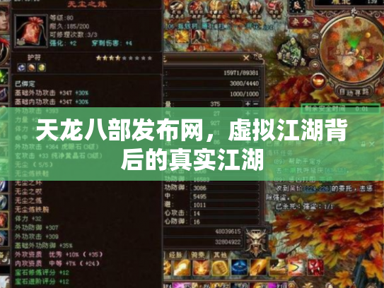 天龙八部发布网，虚拟江湖背后的真实江湖