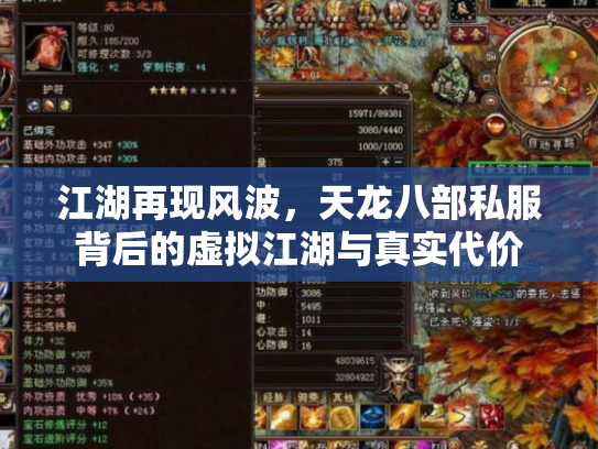 江湖再现风波，天龙八部私服背后的虚拟江湖与真实代价