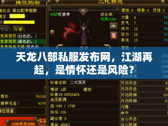 天龙八部私服发布网，江湖再起，是情怀还是风险？