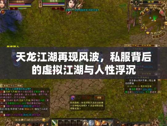 天龙江湖再现风波，私服背后的虚拟江湖与人性浮沉