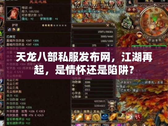 天龙八部私服发布网，江湖再起，是情怀还是陷阱？