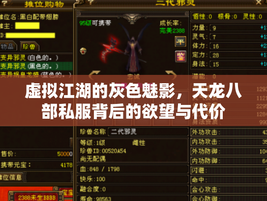 虚拟江湖的灰色魅影，天龙八部私服背后的欲望与代价
