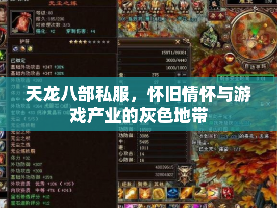 天龙八部私服，怀旧情怀与游戏产业的灰色地带