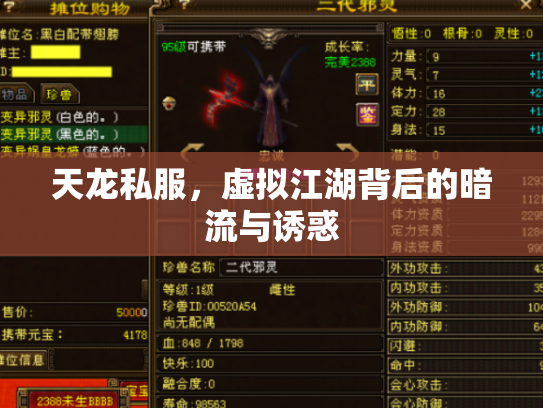 天龙私服，虚拟江湖背后的暗流与诱惑