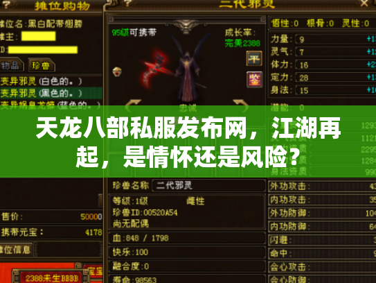 天龙八部私服发布网，江湖再起，是情怀还是风险？