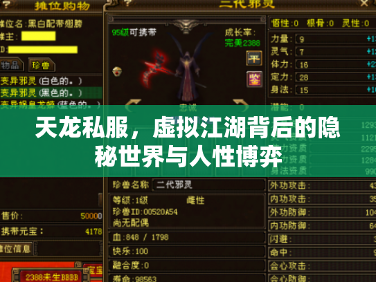 天龙私服，虚拟江湖背后的隐秘世界与人性博弈