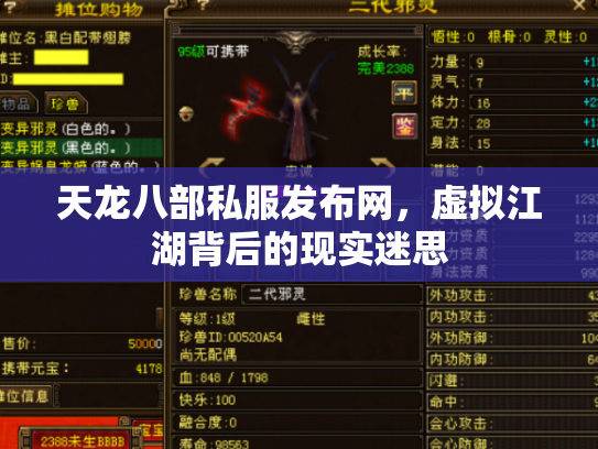 天龙八部私服发布网，虚拟江湖背后的现实迷思