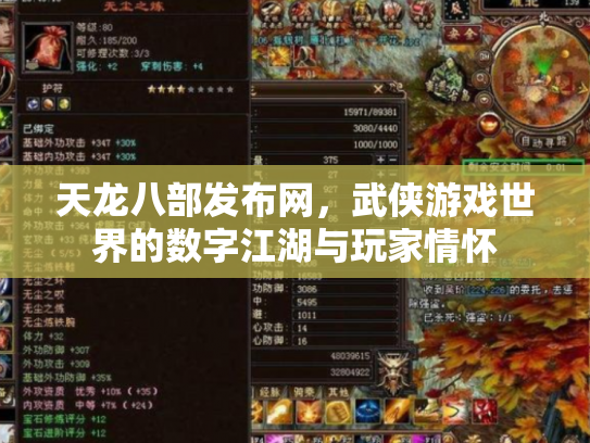 天龙八部发布网，武侠游戏世界的数字江湖与玩家情怀