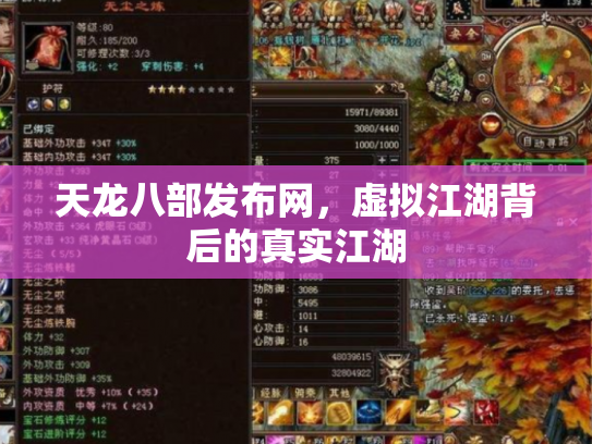 天龙八部发布网，虚拟江湖背后的真实江湖