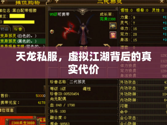 天龙私服，虚拟江湖背后的真实代价