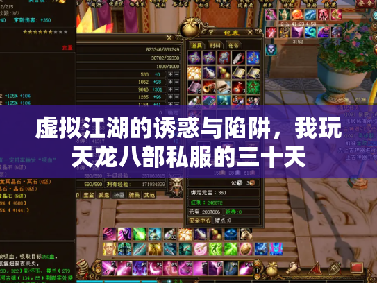 虚拟江湖的诱惑与陷阱，我玩天龙八部私服的三十天