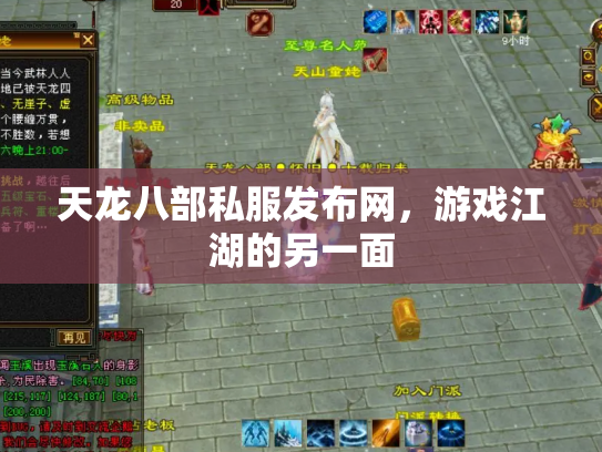 天龙八部私服发布网，游戏江湖的另一面