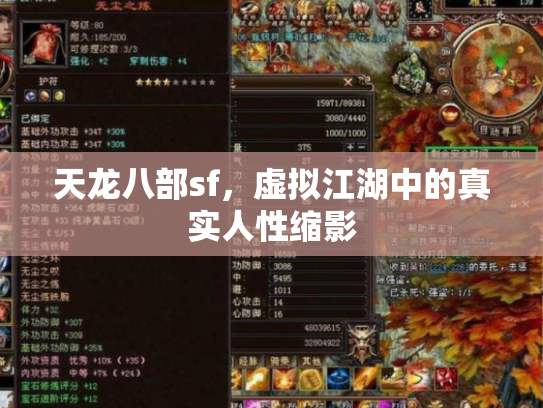 天龙八部sf，虚拟江湖中的真实人性缩影