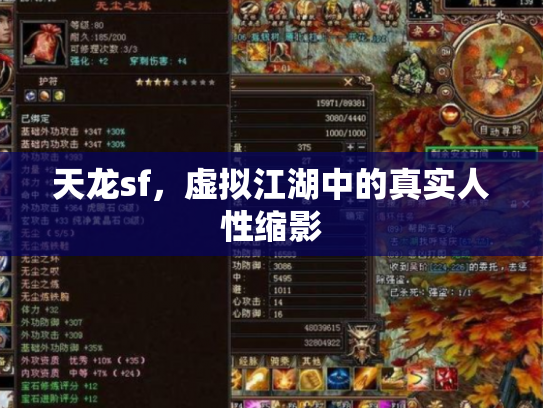 天龙sf，虚拟江湖中的真实人性缩影