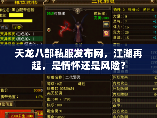 天龙八部私服发布网，江湖再起，是情怀还是风险？
