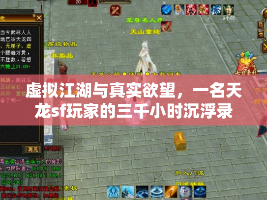 虚拟江湖与真实欲望，一名天龙sf玩家的三千小时沉浮录