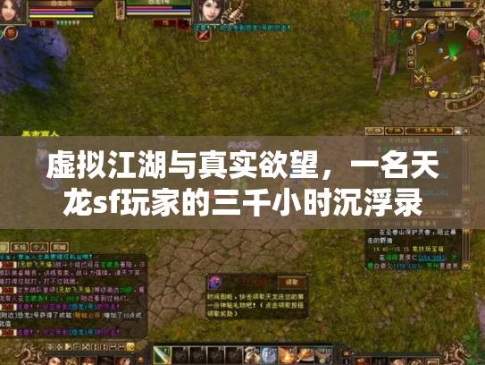 虚拟江湖与真实欲望，一名天龙sf玩家的三千小时沉浮录
